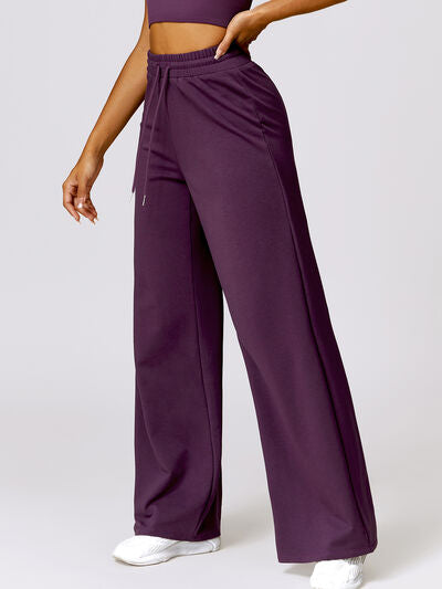 Drawstring High Waist Active Pants - Body By J'ne