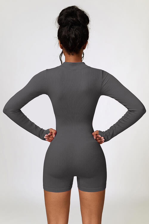 Half Zip Long Sleeve Active Romper - Body By J'ne