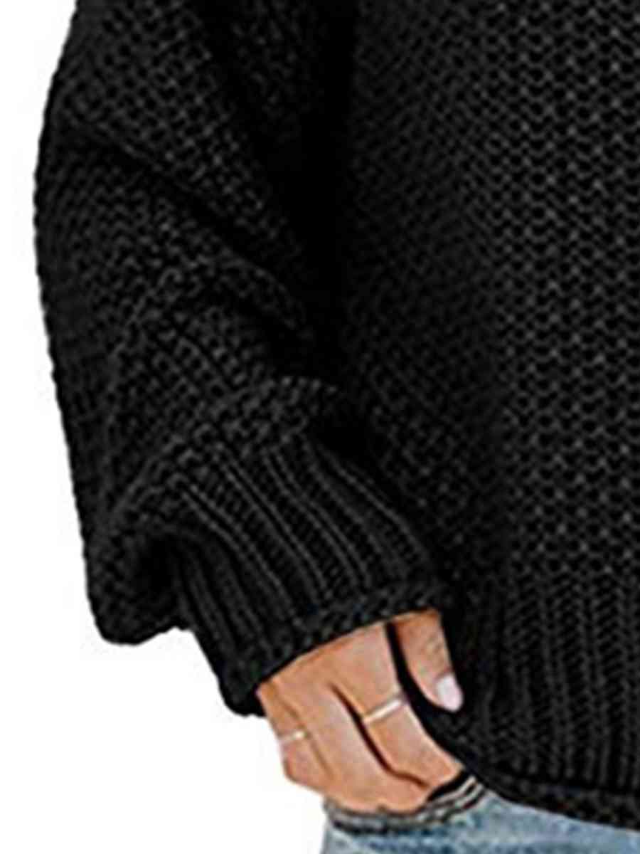 Turtleneck Dropped Shoulder Sweater - Body By J'ne