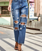 Distressed Buttoned Jeans with Pockets - Body By J'ne