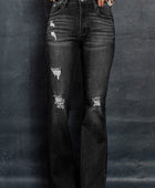 Distressed Raw Hem Flare Jeans - Body By J'ne