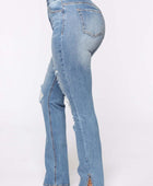 Distressed Slit Jeans - Body By J'ne