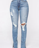 Distressed Slit Jeans - Body By J'ne