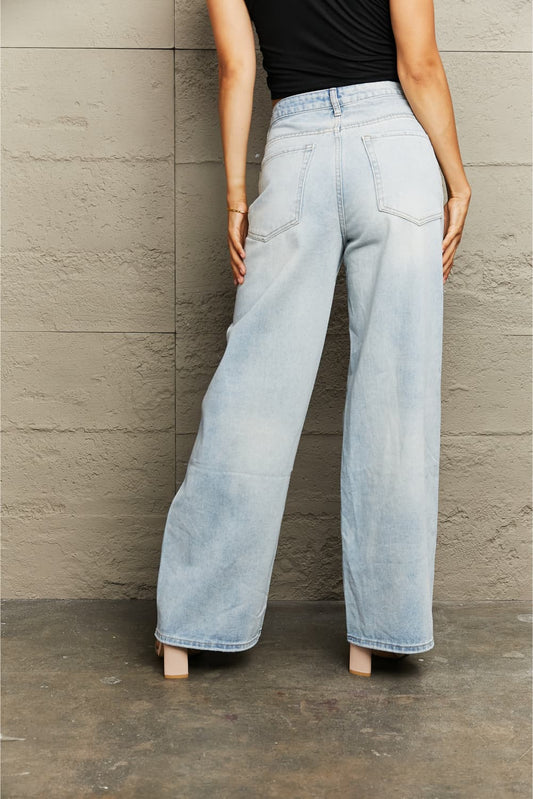 Distressed Wide Leg Jeans - Body By J'ne