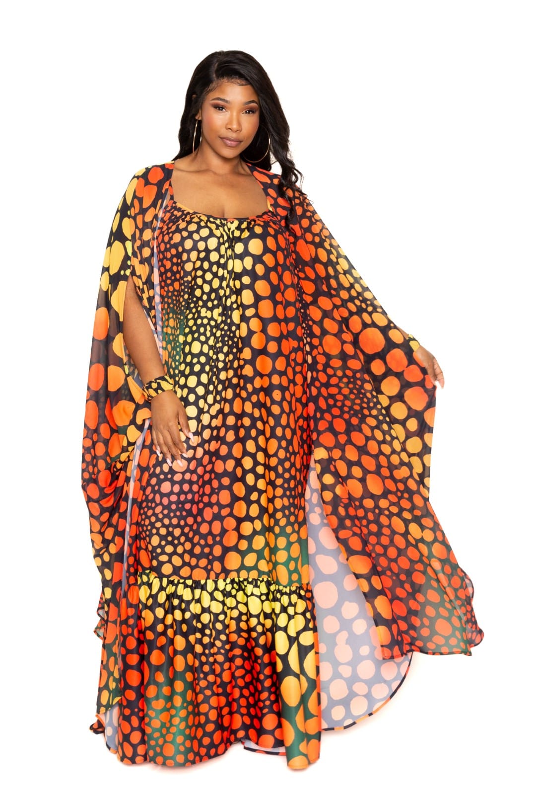 Dot Robe With Wrist Band - Body By J'ne