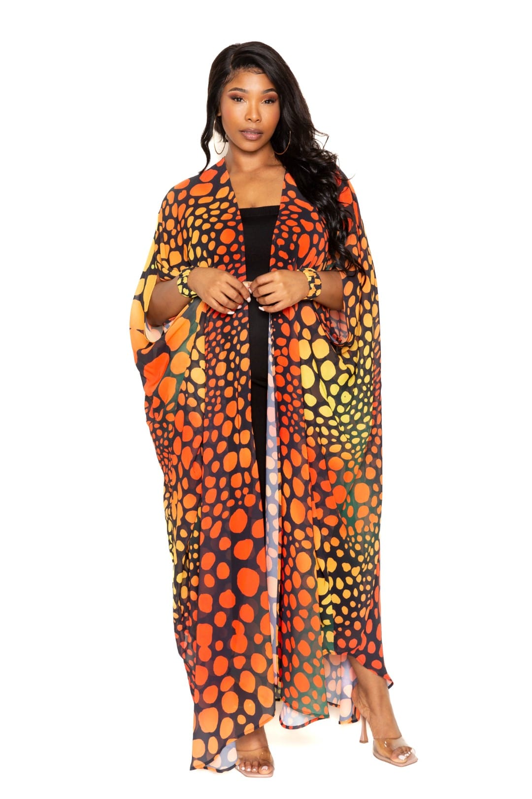 Dot Robe With Wrist Band - Body By J'ne