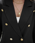 Double-Breasted Lapel Collar Long Sleeve Blazer - Body By J'ne