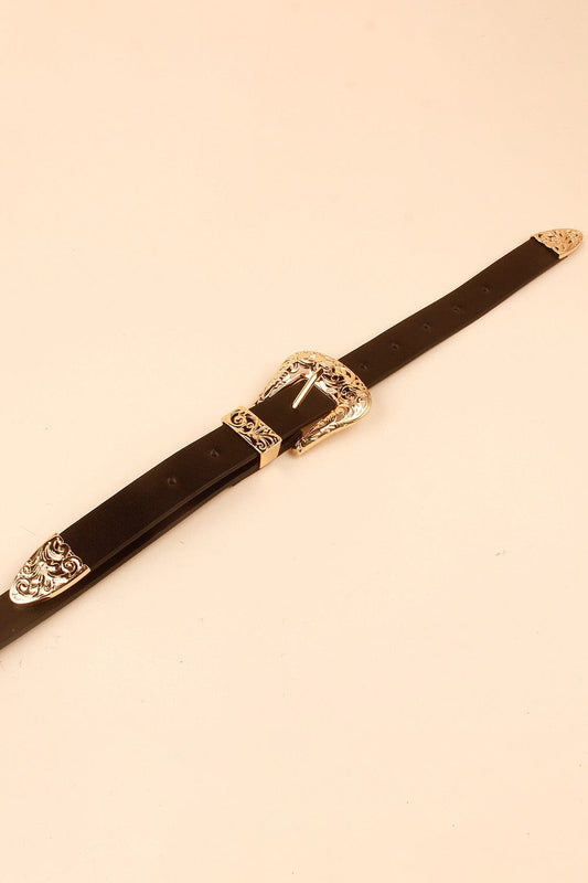 Double Buckle PU Leather Belt - Body By J'ne