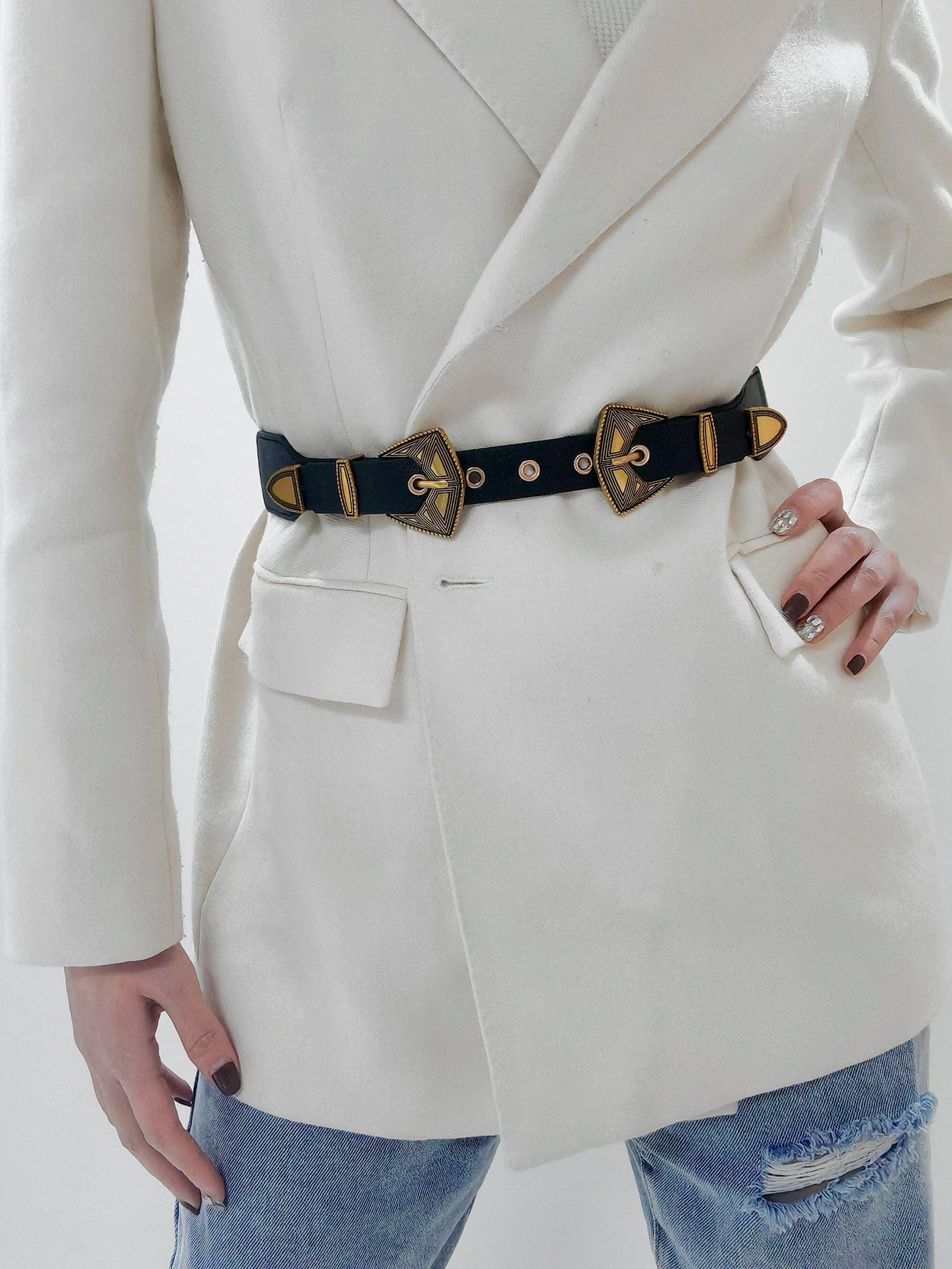 Double Buckle PU Leather Belt - Body By J'ne