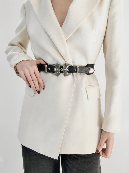 Double Buckle PU Leather Belt - Body By J'ne