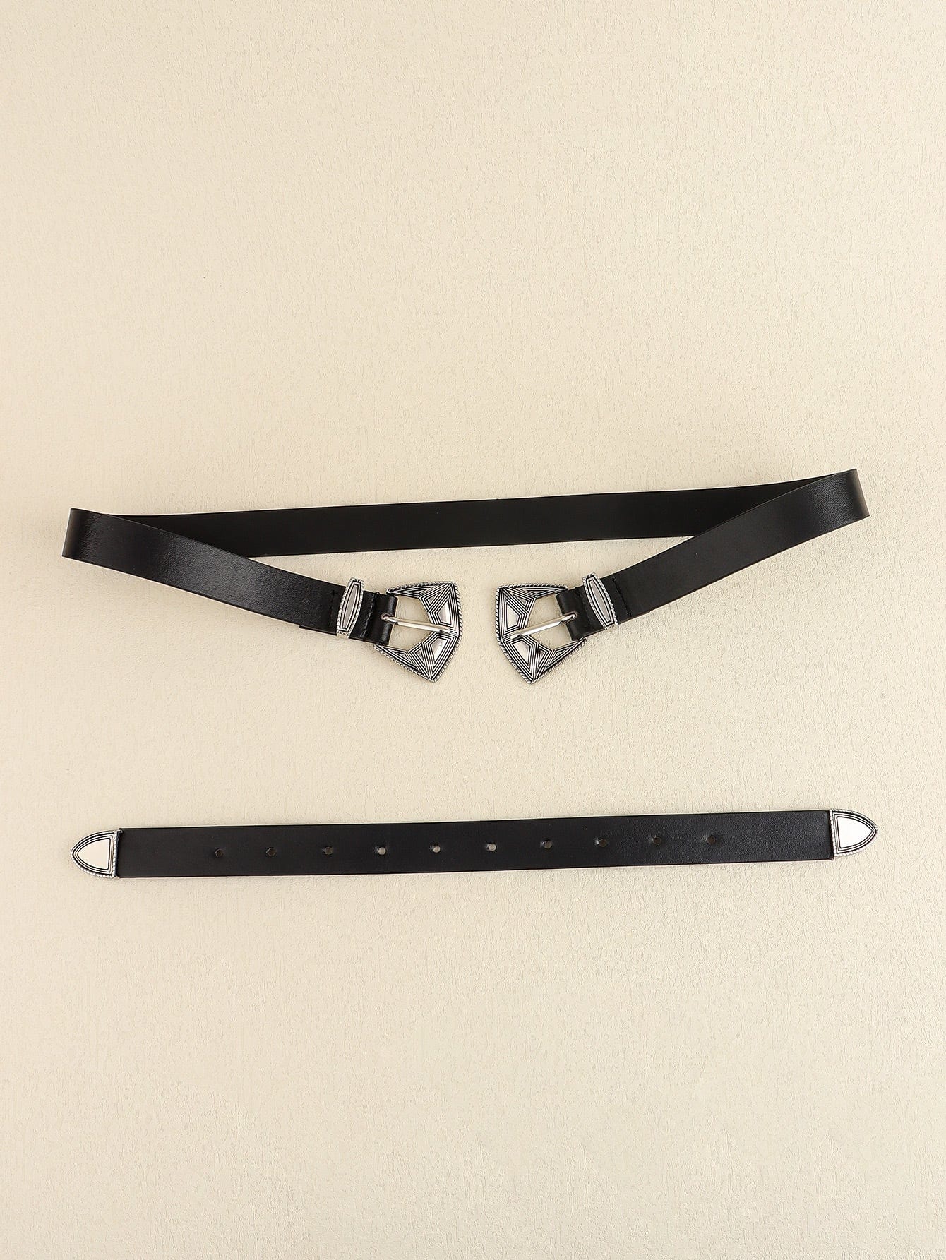 Double Buckle PU Leather Belt - Body By J'ne