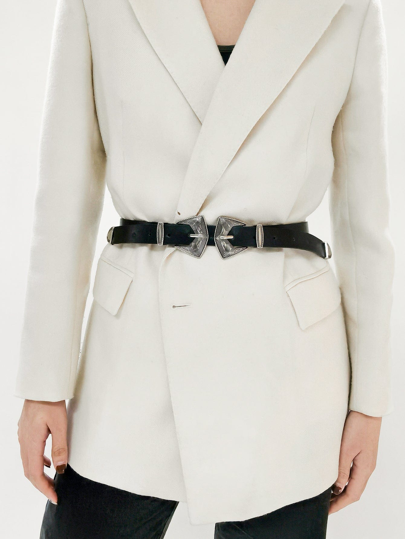 Double Buckle PU Leather Belt - Body By J'ne