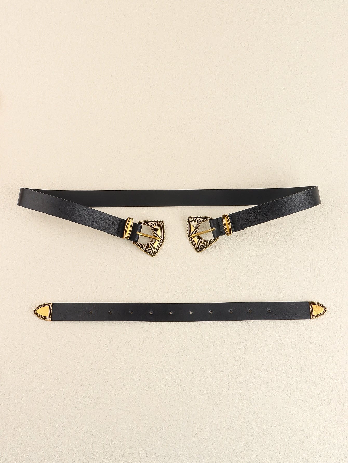 Double Buckle PU Leather Belt - Body By J'ne