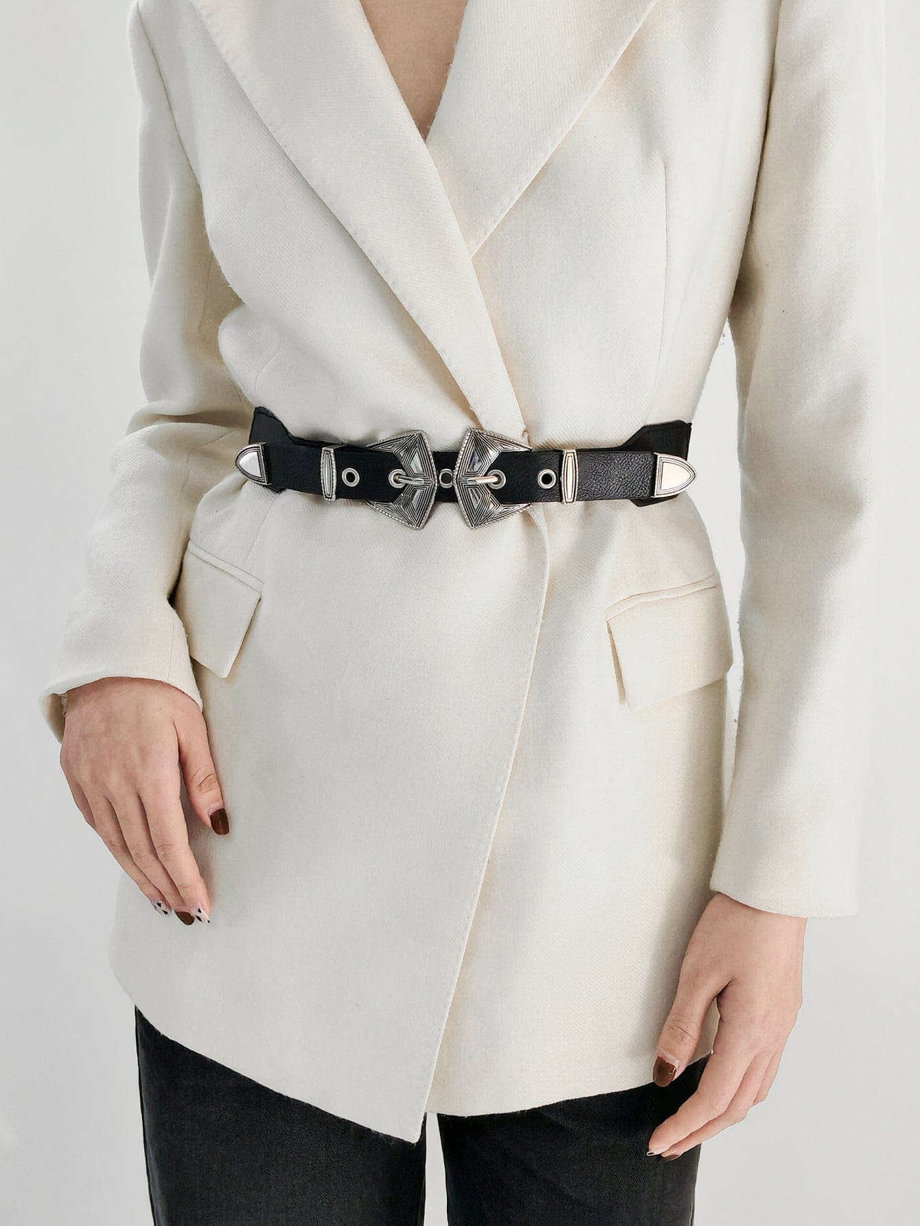 Double Buckle PU Leather Belt - Body By J'ne