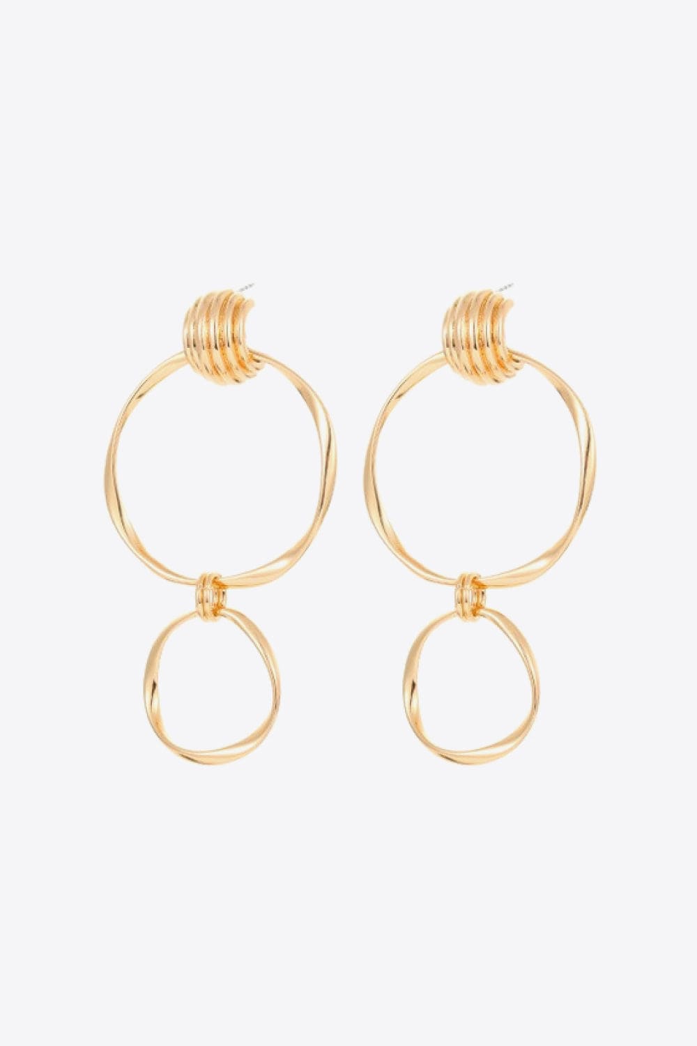 Double Hoop Zinc Alloy Drop Earrings - Body By J'ne