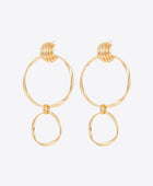 Double Hoop Zinc Alloy Drop Earrings - Body By J'ne