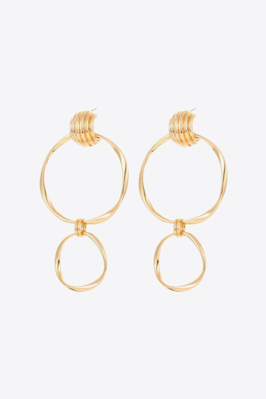 Double Hoop Zinc Alloy Drop Earrings - Body By J'ne