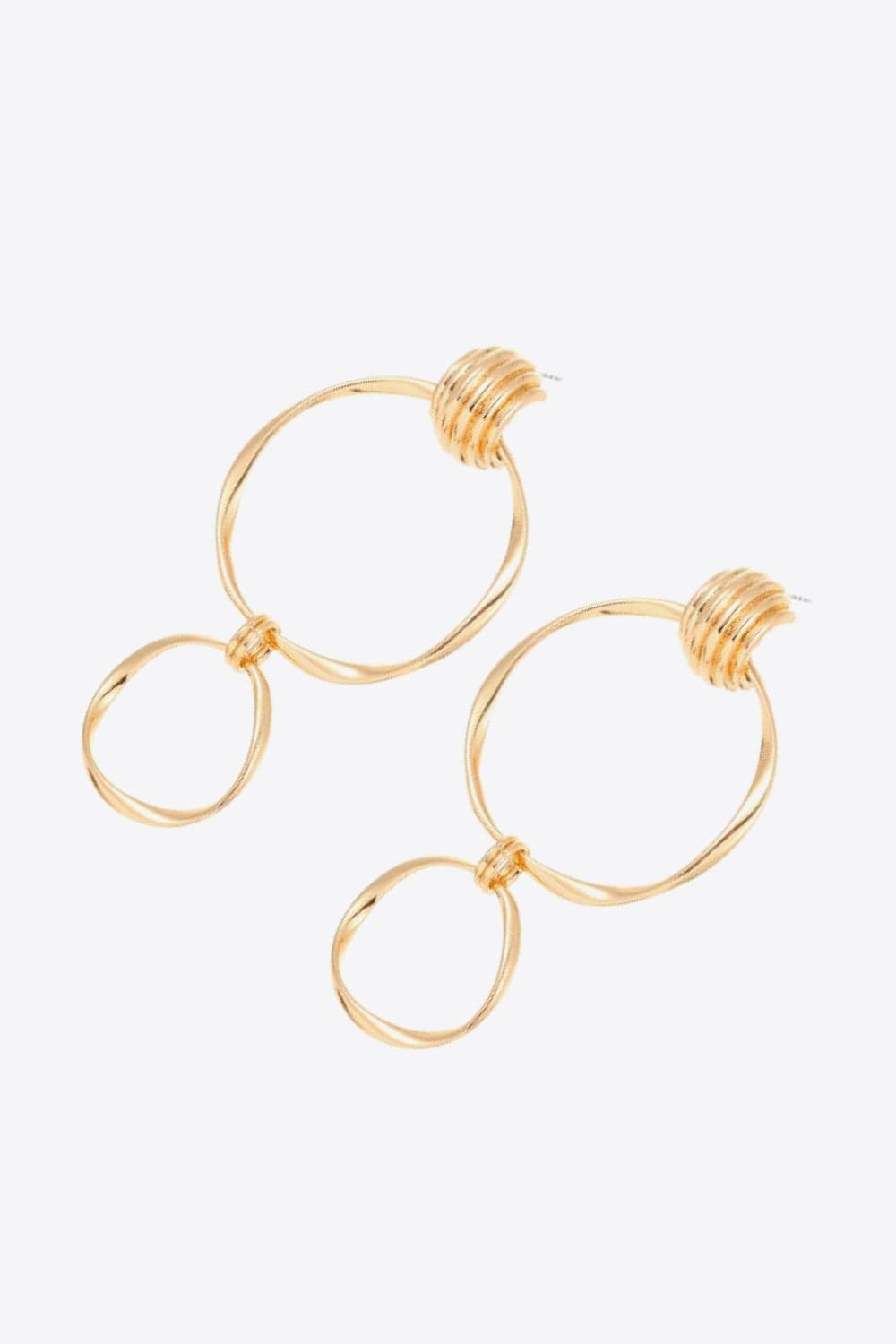 Double Hoop Zinc Alloy Drop Earrings - Body By J'ne