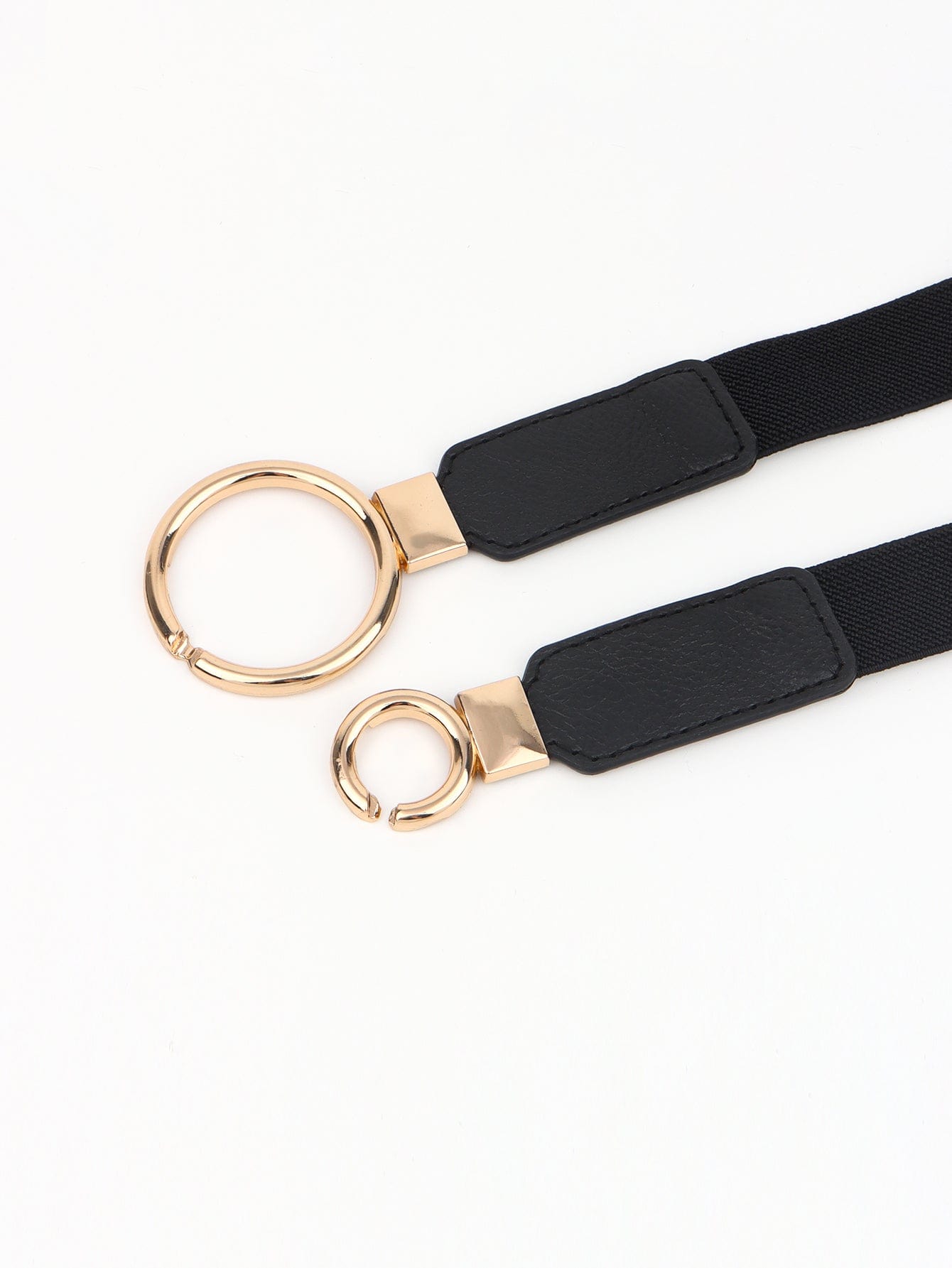 Double Ring Buckle Elastic PU Belt - Body By J'ne