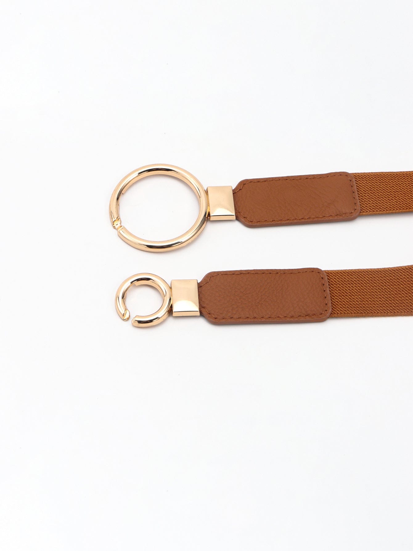 Double Ring Buckle Elastic PU Belt - Body By J'ne