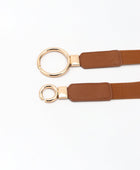 Double Ring Buckle Elastic PU Belt - Body By J'ne