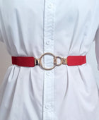 Double Ring Buckle Elastic PU Belt - Body By J'ne