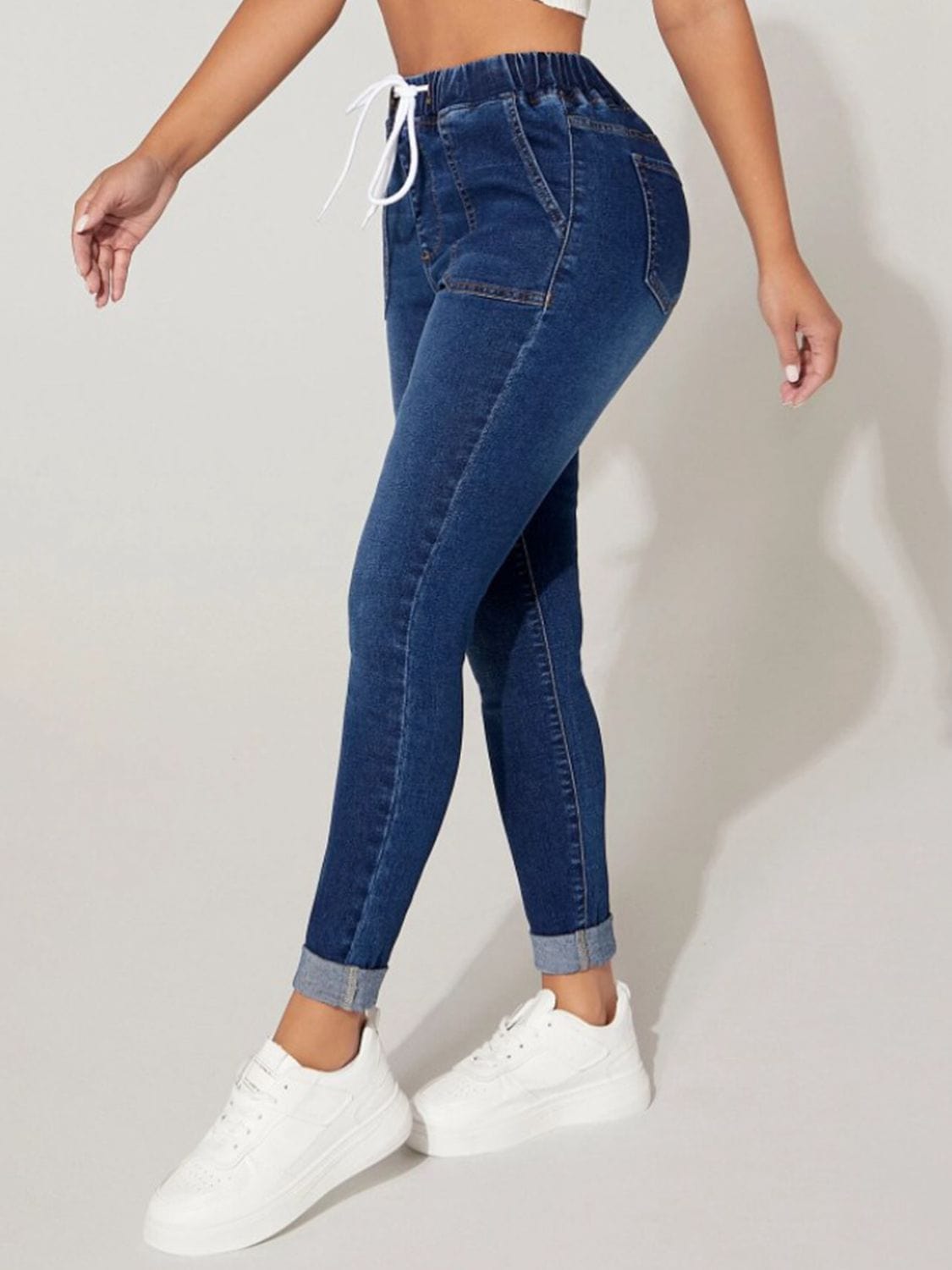 Drawstring Cropped Jeans - Body By J'ne