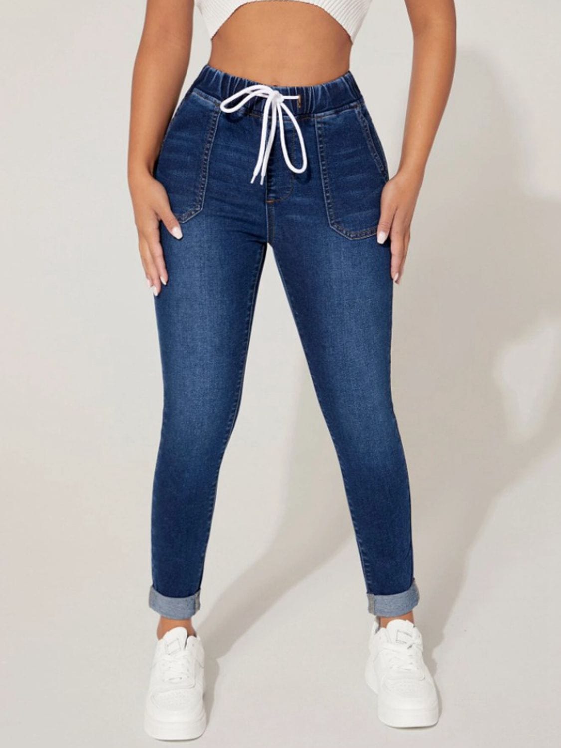 Drawstring Cropped Jeans - Body By J'ne