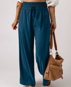 Drawstring Smocked Waist Wide Leg Pants - Body By J'ne