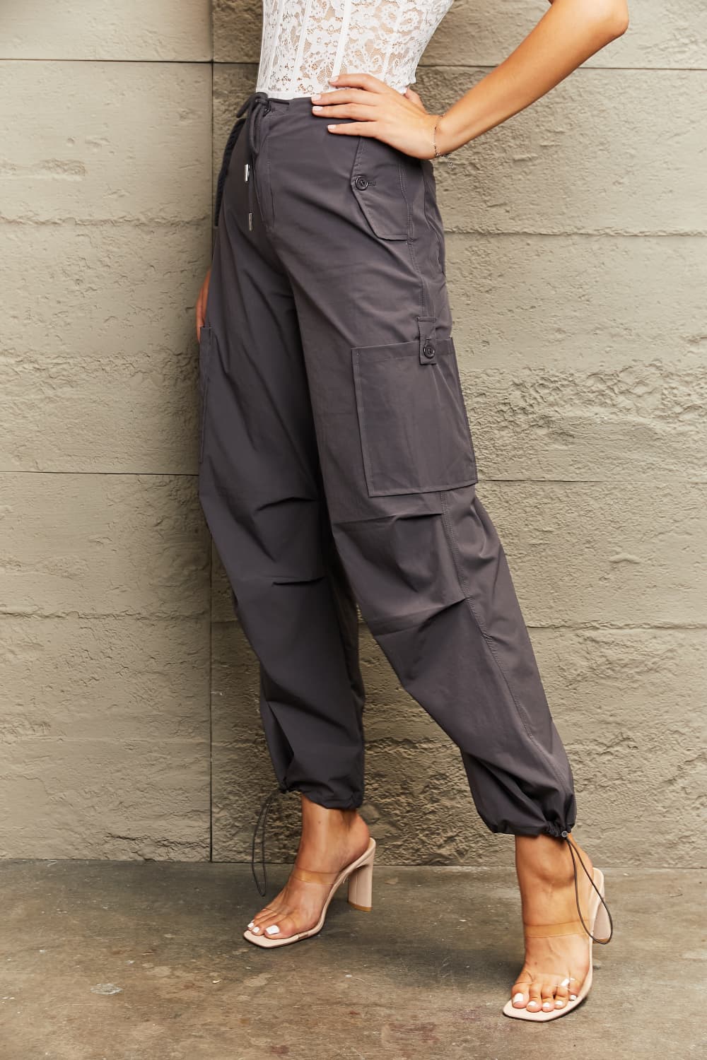 Drawstring Waist Joggers with Pockets - Body By J'ne