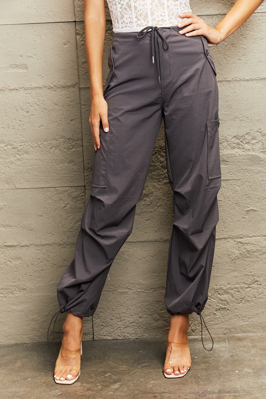 Drawstring Waist Joggers with Pockets - Body By J'ne