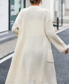 Dropped Shoulder Long Sleeve Cardigan with Pocket - Body By J'ne