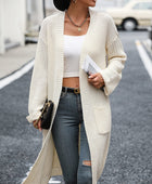 Dropped Shoulder Long Sleeve Cardigan with Pocket - Body By J'ne