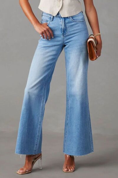 Buttoned Bootcut Jeans with Pockets - Body By J'ne