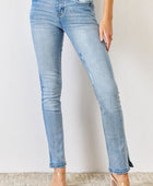 Full Size Mid Rise Y2K Slit Bootcut Jeans - Body By J'ne