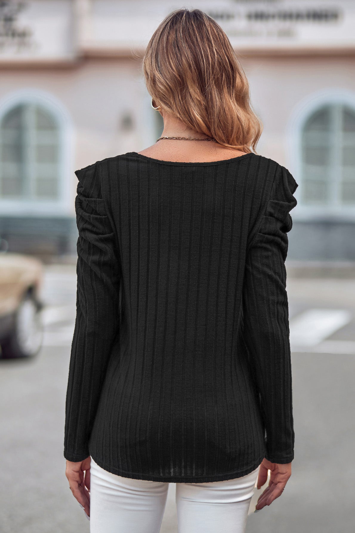 Puff Sleeve Round Neck T-Shirt - Body By J'ne