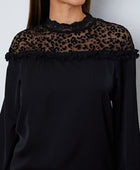 Leopard Frill Flounce Sleeve Blouse - Body By J'ne