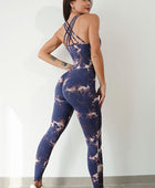 Printed Crisscross Wide Strap Jumpsuit - Body By J'ne