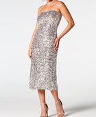 Sequin Straight Neck Midi Wrap Dress - Body By J'ne