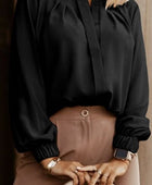 Button Up Round Neck Long Sleeve Shirt - Body By J'ne