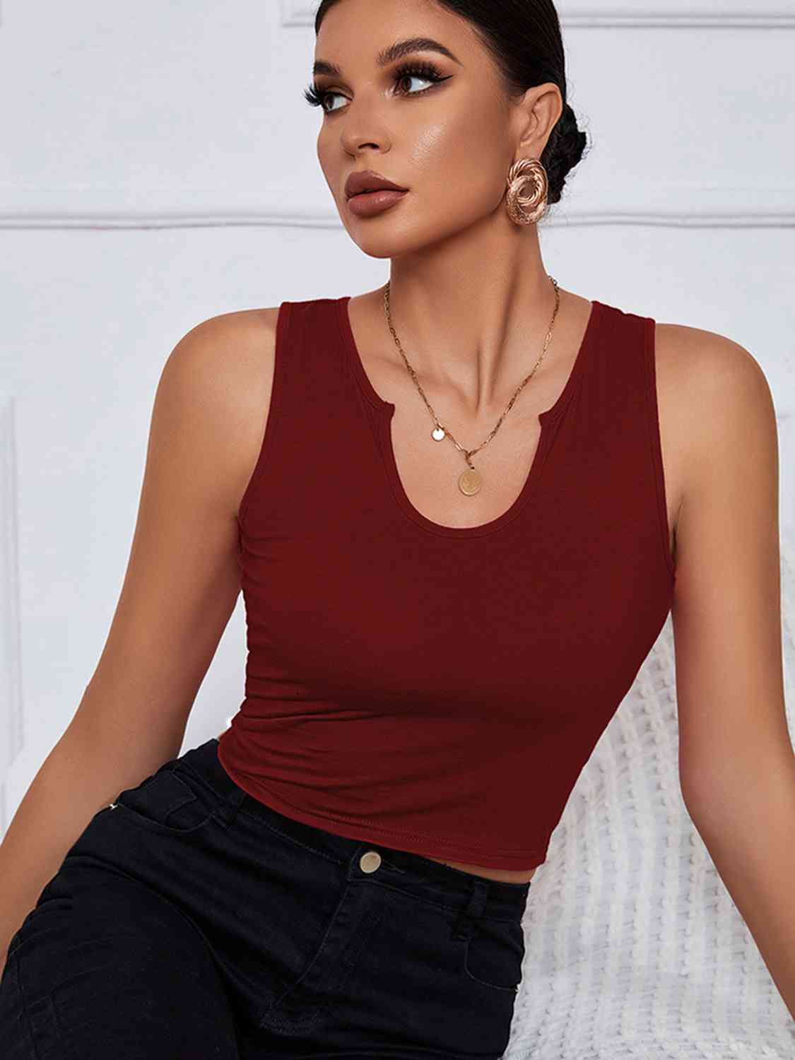 Brunch Vibes Notched Neck Tank - Body By J'ne