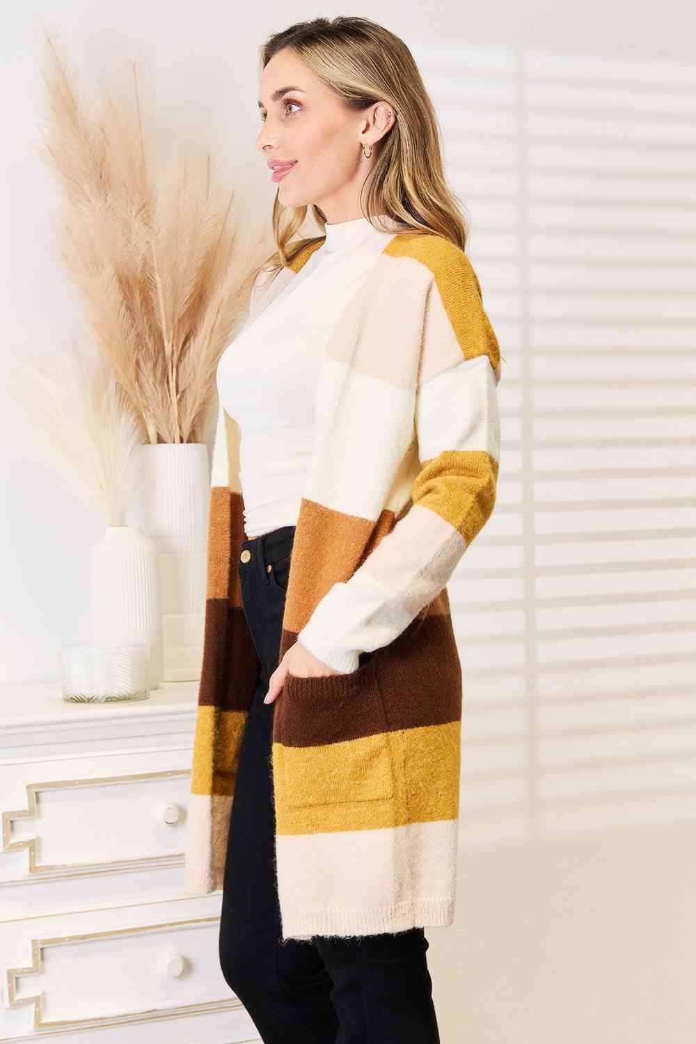 Color Block Dropped Shoulder Cardigan - Body By J'ne