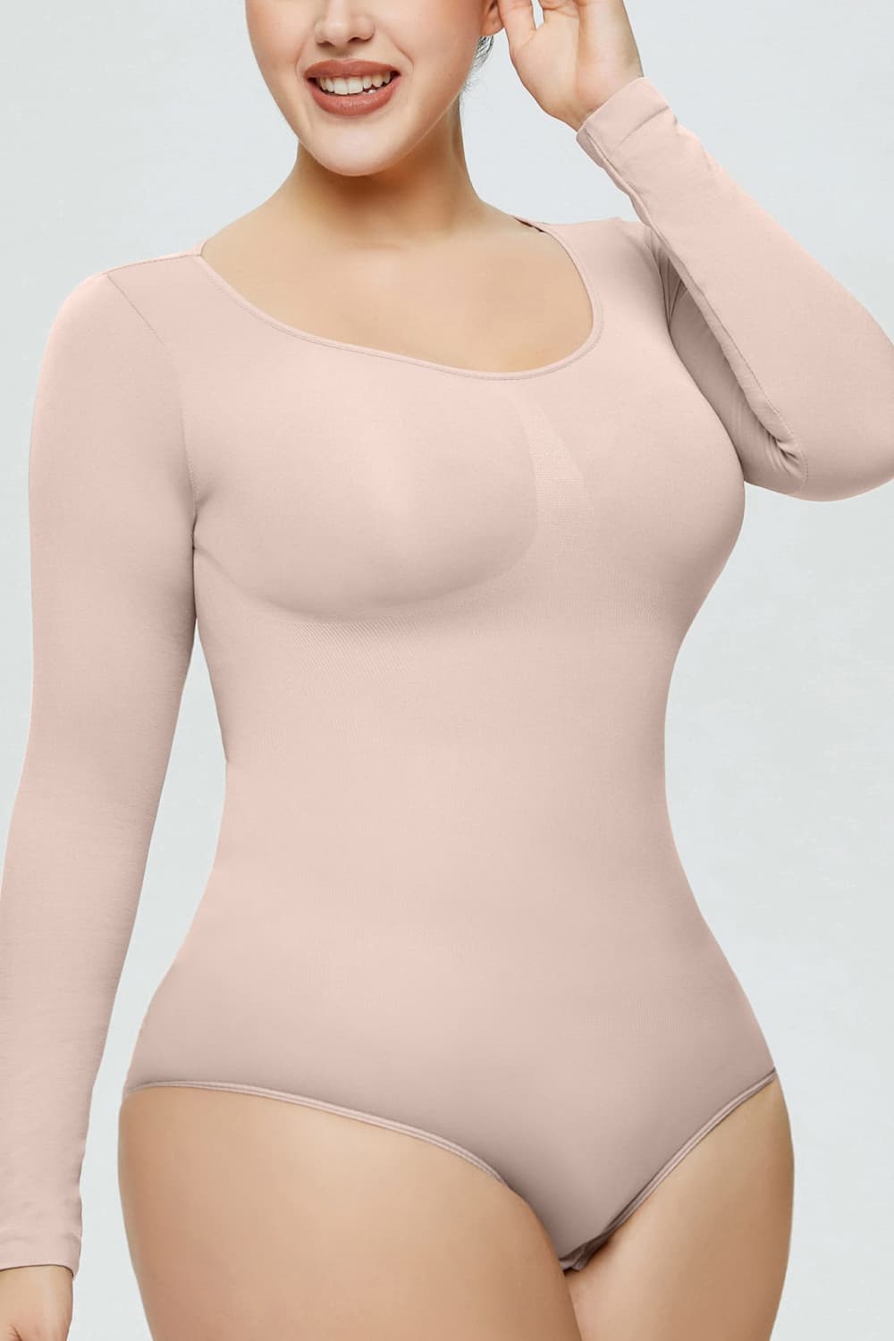 Full Size Long Sleeve Shaping Bodysuit - Body By J'ne