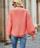 Round Neck Lantern Sleeve Sweater - Body By J'ne