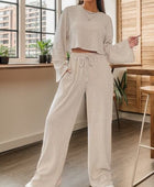 Ribbed Round Neck Top and Drawstring Pants Set - Body By J'ne