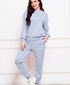 Round Neck Long Sleeve Sweatshirt and Pants Set - Body By J'ne