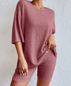 Ribbed Round Neck Top and Shorts Set - Body By J'ne