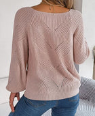 Openwork Buttoned Square Neck Sweater - Body By J'ne