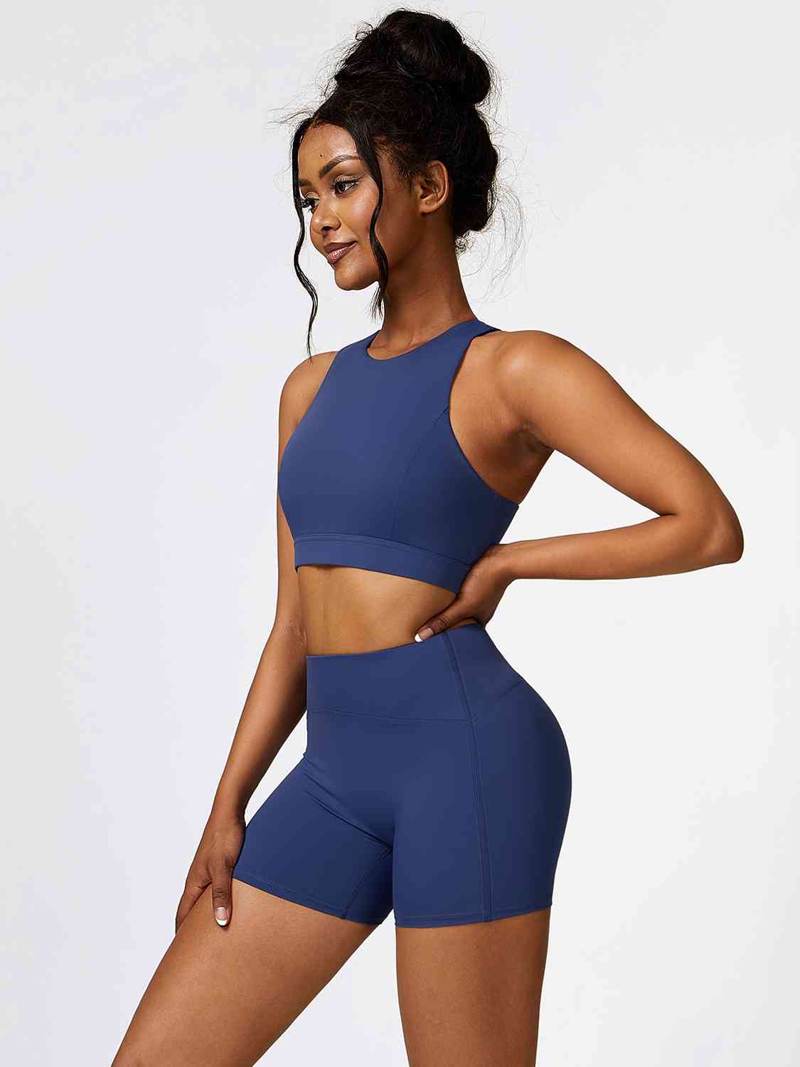 Cutout Cropped Sport Tank and Shorts Set - Body By J'ne