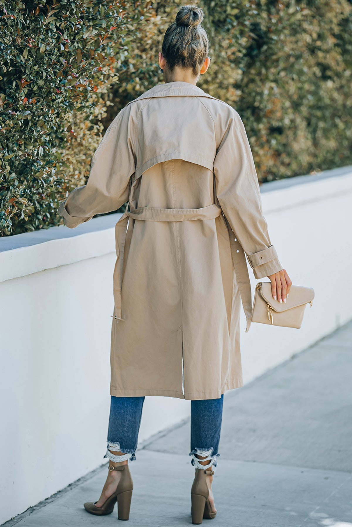 Khaki Runway Style Belted Long Trench Coat - Body By J'ne